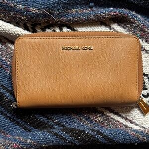 Michael Kors Camel Zip-Around Wallet